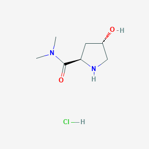 molecular formula C7H15ClN2O2 B2599321 （2R，4S）-4-羟基-N，N-二甲基吡咯烷-2-甲酰胺；盐酸盐 CAS No. 1843461-75-5