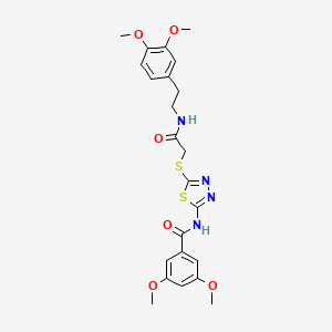 molecular formula C23H26N4O6S2 B2599324 N-(5-((2-((3,4-dimethoxyphenethyl)amino)-2-oxoethyl)thio)-1,3,4-thiadiazol-2-yl)-3,5-dimethoxybenzamide CAS No. 887209-31-6