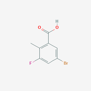 molecular formula C8H6BrFO2 B2599328 5-溴-3-氟-2-甲基苯甲酸 CAS No. 1427433-28-0