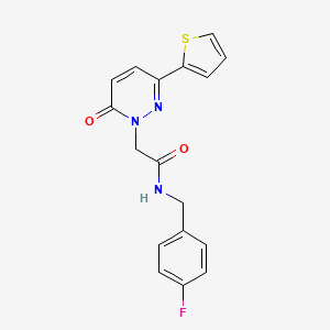 N-[(4-fluorophenyl)methyl]-2-(6-oxo-3-thiophen-2-ylpyridazin-1-yl)acetamide