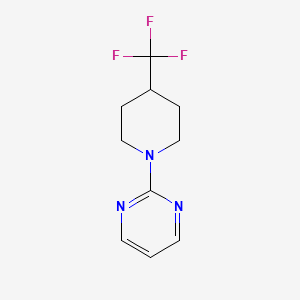 molecular formula C10H12F3N3 B2599333 2-[4-(三氟甲基)哌啶-1-基]嘧啶 CAS No. 2097868-16-9