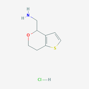 molecular formula C8H12ClNOS B2599340 {4H,6H,7H-thieno[3,2-c]pyran-4-yl}methanamine hydrochloride CAS No. 57153-42-1