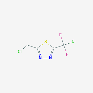 molecular formula C4H2Cl2F2N2S B2599341 2-[Chloro(difluoro)methyl]-5-(chloromethyl)-1,3,4-thiadiazole CAS No. 2378502-77-1