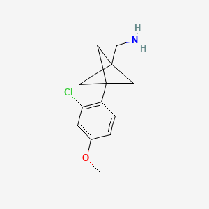 molecular formula C13H16ClNO B2599342 [3-(2-Chloro-4-methoxyphenyl)-1-bicyclo[1.1.1]pentanyl]methanamine CAS No. 2287283-83-2