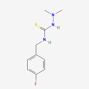 molecular formula C10H14FN3S B2599344 1-(Dimethylamino)-3-[(4-fluorophenyl)methyl]thiourea CAS No. 280133-31-5