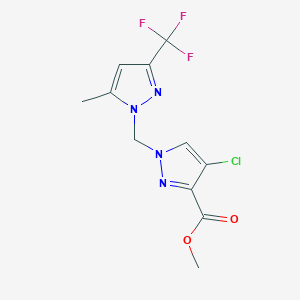 methyl 4-chloro-1-{[5-methyl-3-(trifluoromethyl)-1H-pyrazol-1-yl]methyl}-1H-pyrazole-3-carboxylate