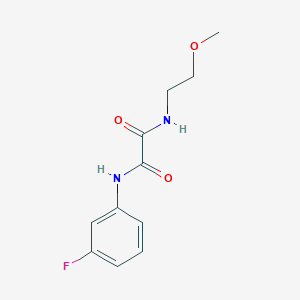 molecular formula C11H13FN2O3 B2599350 N'-(3-fluorophenyl)-N-(2-methoxyethyl)oxamide CAS No. 428848-54-8