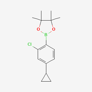 molecular formula C15H20BClO2 B2599351 2-(2-Chloro-4-cyclopropylphenyl)-4,4,5,5-tetramethyl-1,3,2-dioxaborolane CAS No. 2223038-08-0