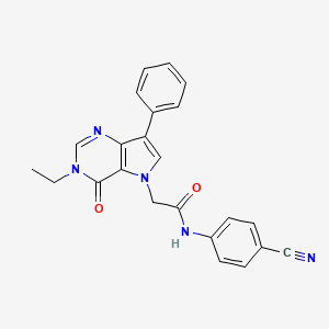 molecular formula C23H19N5O2 B2599354 N-(4-cyanophenyl)-2-(3-ethyl-4-oxo-7-phenyl-3,4-dihydro-5H-pyrrolo[3,2-d]pyrimidin-5-yl)acetamide CAS No. 1251689-56-1