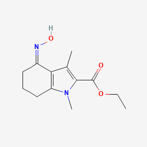 molecular formula C13H18N2O3 B2599376 ethyl (4Z)-4-(hydroxyimino)-1,3-dimethyl-4,5,6,7-tetrahydro-1H-indole-2-carboxylate CAS No. 342805-75-8