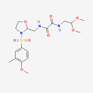 N1-(2,2-dimethoxyethyl)-N2-((3-((4-methoxy-3-methylphenyl)sulfonyl)oxazolidin-2-yl)methyl)oxalamide