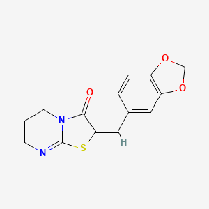 2-[(E)-1,3-benzodioxol-5-ylmethylidene]-6,7-dihydro-5H-[1,3]thiazolo[3,2-a]pyrimidin-3(2H)-one