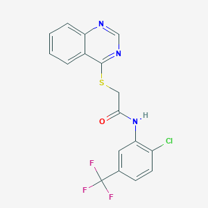 molecular formula C17H11ClF3N3OS B2599392 N-(2-chloro-5-(trifluoromethyl)phenyl)-2-(quinazolin-4-ylthio)acetamide CAS No. 721896-72-6