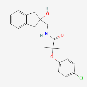 molecular formula C20H22ClNO3 B2599405 2-(4-chlorophenoxy)-N-((2-hydroxy-2,3-dihydro-1H-inden-2-yl)methyl)-2-methylpropanamide CAS No. 2034602-39-4