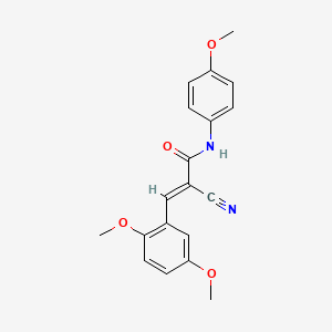 molecular formula C19H18N2O4 B2599407 (2E)-2-cyano-3-(2,5-dimethoxyphenyl)-N-(4-methoxyphenyl)acrylamide CAS No. 357968-61-7