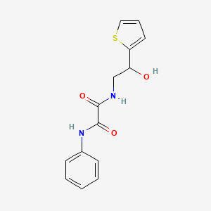 molecular formula C14H14N2O3S B2599413 N1-(2-羟基-2-(噻吩-2-基)乙基)-N2-苯基草酰胺 CAS No. 1351587-54-6