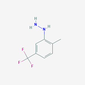 molecular formula C8H9F3N2 B2599415 [2-Methyl-5-(trifluoromethyl)phenyl]hydrazine CAS No. 1388060-78-3