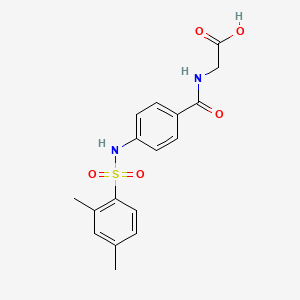 molecular formula C17H18N2O5S B2599433 2-{[4-(2,4-二甲苯磺酰胺基)苯基]甲酰胺基}乙酸 CAS No. 796083-83-5