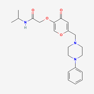 2-({4-oxo-6-[(4-phenylpiperazin-1-yl)methyl]-4H-pyran-3-yl}oxy)-N-(propan-2-yl)acetamide