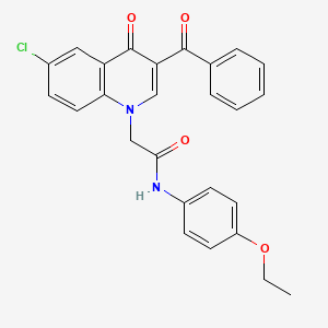 molecular formula C26H21ClN2O4 B2599439 2-(3-benzoyl-6-chloro-4-oxoquinolin-1(4H)-yl)-N-(4-ethoxyphenyl)acetamide CAS No. 895653-73-3