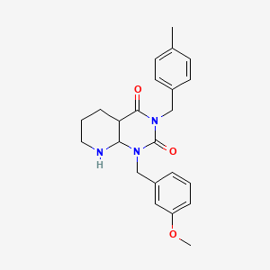 molecular formula C23H21N3O3 B2599449 1-[(3-Methoxyphenyl)methyl]-3-[(4-methylphenyl)methyl]-4a,5,6,7,8,8a-hexahydropyrido[2,3-d]pyrimidine-2,4-dione CAS No. 2097930-74-8