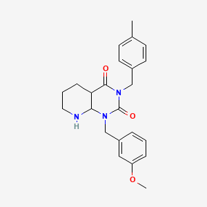 molecular formula C23H21N3O3 B2599449 1-[(3-甲氧基苯基)甲基]-3-[(4-甲基苯基)甲基]-4a,5,6,7,8,8a-六氢吡啶并[2,3-d]嘧啶-2,4-二酮 CAS No. 2097930-74-8