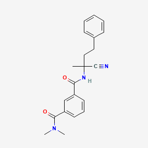 molecular formula C21H23N3O2 B2599450 1-N-(2-Cyano-4-phenylbutan-2-yl)-3-N,3-N-dimethylbenzene-1,3-dicarboxamide CAS No. 1935679-22-3
