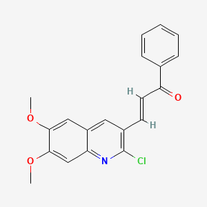 molecular formula C20H16ClNO3 B2599464 (E)-3-(2-chloro-6,7-dimethoxyquinolin-3-yl)-1-phenylprop-2-en-1-one CAS No. 209599-86-0