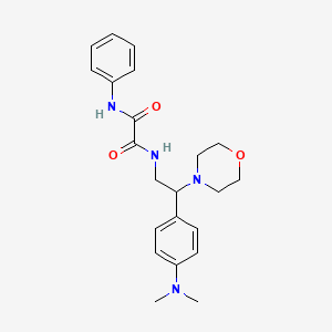 molecular formula C22H28N4O3 B2599466 N1-(2-(4-(dimethylamino)phenyl)-2-morpholinoethyl)-N2-phenyloxalamide CAS No. 899729-51-2