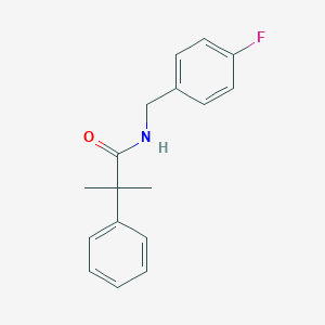 molecular formula C17H18FNO B259947 N-(4-fluorobenzyl)-2-methyl-2-phenylpropanamide 