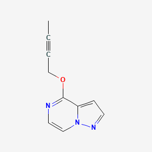 molecular formula C10H9N3O B2599473 4-(丁-2-炔-1-氧基)吡唑并[1,5-a]吡嗪 CAS No. 2201621-03-4