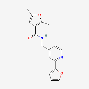 molecular formula C17H16N2O3 B2599474 N-((2-(furan-2-yl)pyridin-4-yl)methyl)-2,5-dimethylfuran-3-carboxamide CAS No. 2034546-65-9