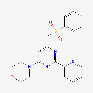 molecular formula C20H20N4O3S B2599477 [6-吗啉-2-(2-吡啶基)-4-嘧啶基]甲基苯磺酰胺 CAS No. 303147-55-9