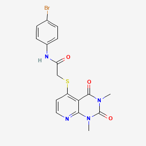 molecular formula C17H15BrN4O3S B2599479 N-(4-bromophenyl)-2-((1,3-dimethyl-2,4-dioxo-1,2,3,4-tetrahydropyrido[2,3-d]pyrimidin-5-yl)thio)acetamide CAS No. 899732-59-3
