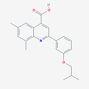 molecular formula C22H23NO3 B2599484 2-(3-Isobutoxyphenyl)-6,8-dimethylquinoline-4-carboxylic acid CAS No. 588674-05-9