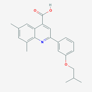 molecular formula C22H23NO3 B2599484 2-(3-异丁氧基苯基)-6,8-二甲基喹啉-4-羧酸 CAS No. 588674-05-9