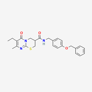 N-(4-(benzyloxy)benzyl)-7-ethyl-8-methyl-6-oxo-2,3,4,6-tetrahydropyrimido[2,1-b][1,3]thiazine-3-carboxamide