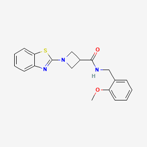molecular formula C19H19N3O2S B2599500 1-(benzo[d]thiazol-2-yl)-N-(2-methoxybenzyl)azetidine-3-carboxamide CAS No. 1286698-78-9