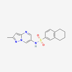 molecular formula C17H18N4O2S B2599503 N-(2-methylpyrazolo[1,5-a]pyrimidin-6-yl)-5,6,7,8-tetrahydronaphthalene-2-sulfonamide CAS No. 1798512-69-2