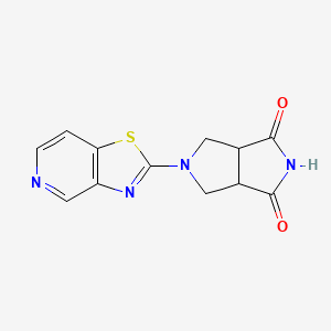 molecular formula C12H10N4O2S B2599504 5-([1,3]Thiazolo[4,5-c]pyridin-2-yl)-3a,4,6,6a-tetrahydropyrrolo[3,4-c]pyrrole-1,3-dione CAS No. 2415552-82-6