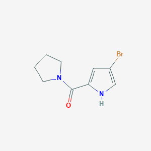 molecular formula C9H11BrN2O B2599508 4-bromo-2-(pyrrolidine-1-carbonyl)-1H-pyrrole CAS No. 1031501-36-6