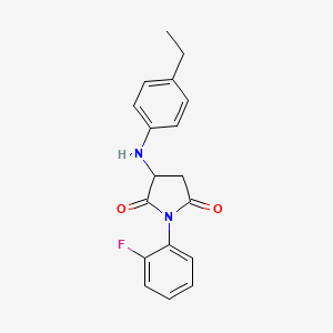 molecular formula C18H17FN2O2 B2599518 3-[(4-Ethylphenyl)amino]-1-(2-fluorophenyl)pyrrolidine-2,5-dione CAS No. 1008012-02-9