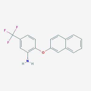 molecular formula C17H12F3NO B2599523 2-(2-Naphthyloxy)-5-(trifluoromethyl)aniline CAS No. 79567-22-9