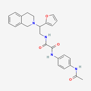 molecular formula C25H26N4O4 B2599525 N1-(4-acetamidophenyl)-N2-(2-(3,4-dihydroisoquinolin-2(1H)-yl)-2-(furan-2-yl)ethyl)oxalamide CAS No. 903259-61-0