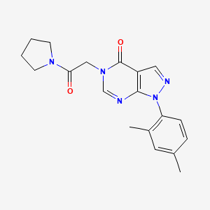 molecular formula C19H21N5O2 B2599526 1-(2,4-二甲苯基)-5-(2-氧代-2-吡咯烷-1-基乙基)吡唑并[3,4-d]嘧啶-4-酮 CAS No. 894997-96-7