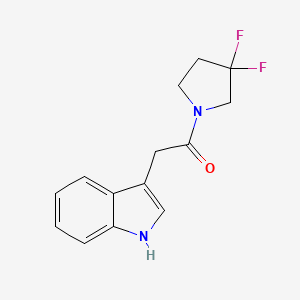 molecular formula C14H14F2N2O B2599527 1-(3,3-difluoropyrrolidin-1-yl)-2-(1H-indol-3-yl)ethanone CAS No. 2034554-96-4