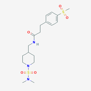 N-[[1-(Dimethylsulfamoyl)piperidin-4-yl]methyl]-3-(4-methylsulfonylphenyl)propanamide