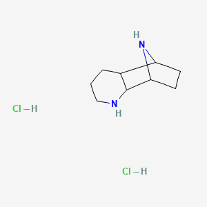 molecular formula C9H18Cl2N2 B2599537 3,11-Diazatricyclo[6.2.1.02,7]undecane;dihydrochloride CAS No. 2416235-05-5