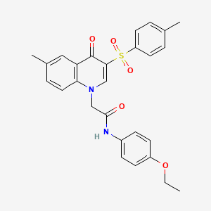 molecular formula C27H26N2O5S B2599540 N-(4-ethoxyphenyl)-2-(6-methyl-4-oxo-3-tosylquinolin-1(4H)-yl)acetamide CAS No. 902278-50-6