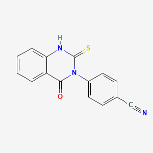 molecular formula C15H9N3OS B2599548 4-(2-mercapto-4-oxoquinazolin-3(4H)-yl)benzonitrile CAS No. 879361-52-1